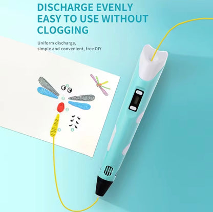 Electronic 3D Printing Pen with 9M PLA Consumables High-Temperature 3D Graffiti Tool
