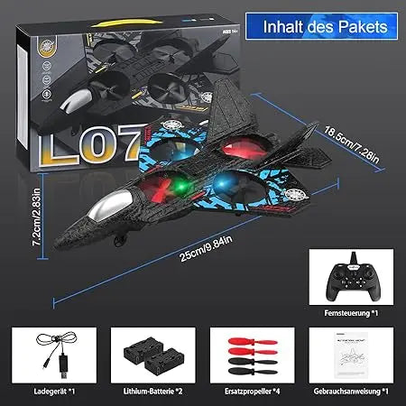 Foam aircraft stunt intelligent fixed height hover 360 °turnLED lights  fighter A gift for a boy RC Drones toy