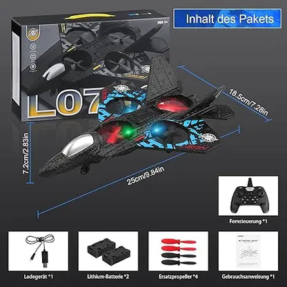 Foam aircraft stunt intelligent fixed height hover 360 °turnLED lights  fighter A gift for a boy RC Drones toy