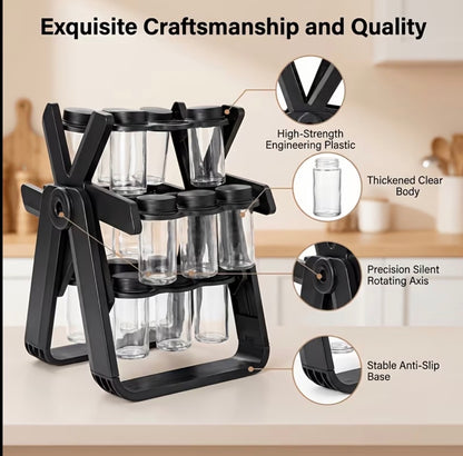 Spice Rack Organizer With 18 Spice Jars