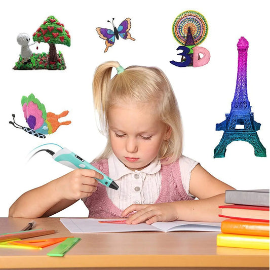 Electronic 3D Printing Pen with 9M PLA Consumables High-Temperature 3D Graffiti Tool