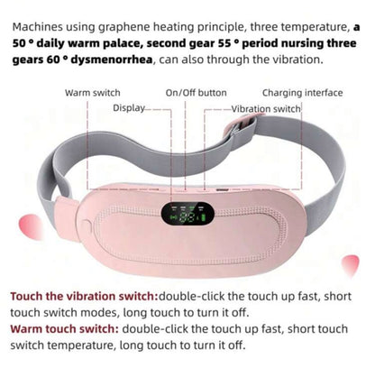 Electric Period Cramp Massager Vibrating Heating Belt