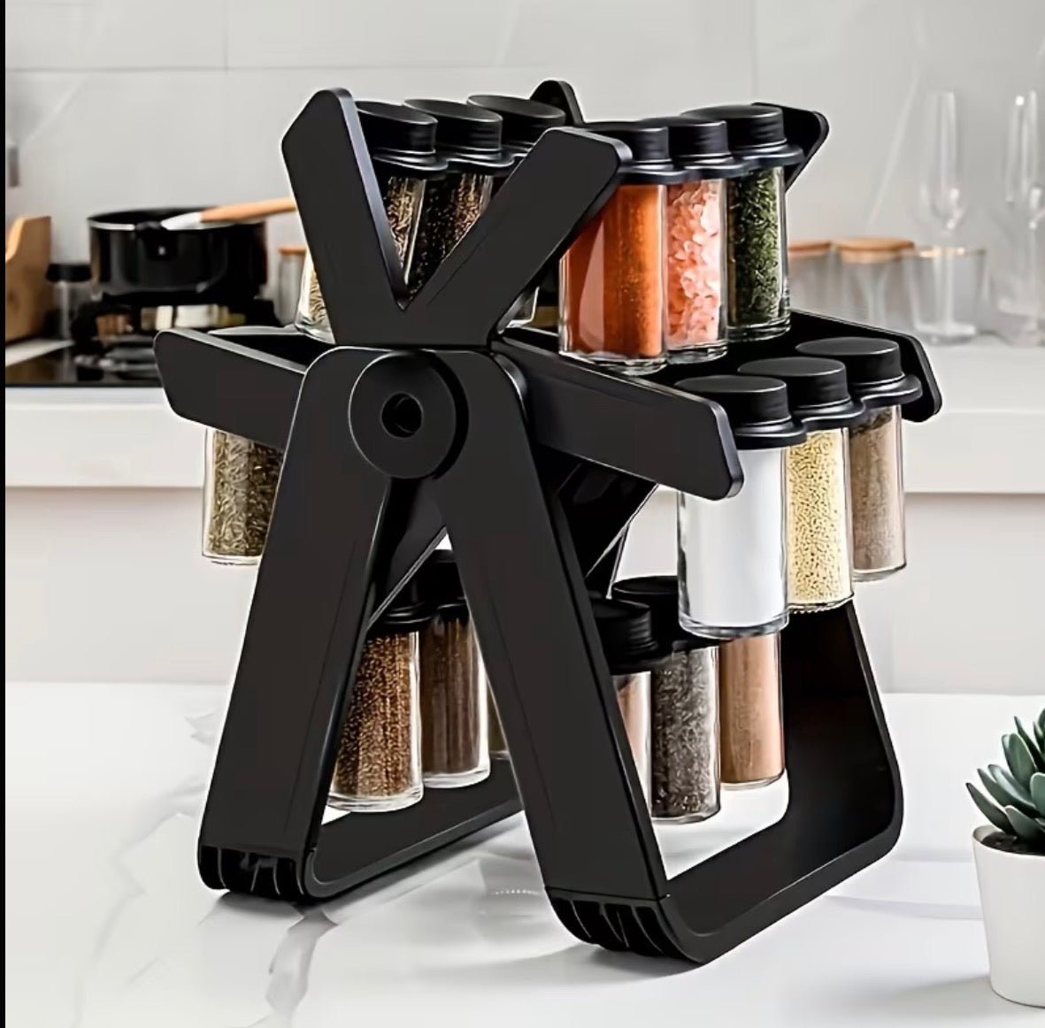 Spice Rack Organizer With 18 Spice Jars
