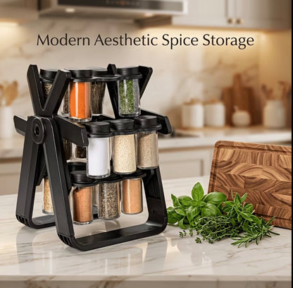 Spice Rack Organizer With 18 Spice Jars