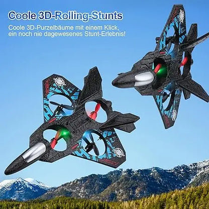 Foam aircraft stunt intelligent fixed height hover 360 °turnLED lights  fighter A gift for a boy RC Drones toy
