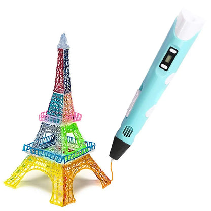 Electronic 3D Printing Pen with 9M PLA Consumables High-Temperature 3D Graffiti Tool