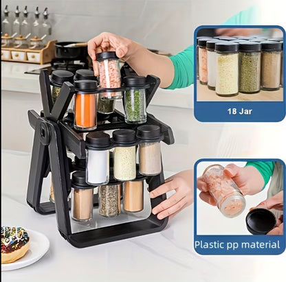 Spice Rack Organizer With 18 Spice Jars