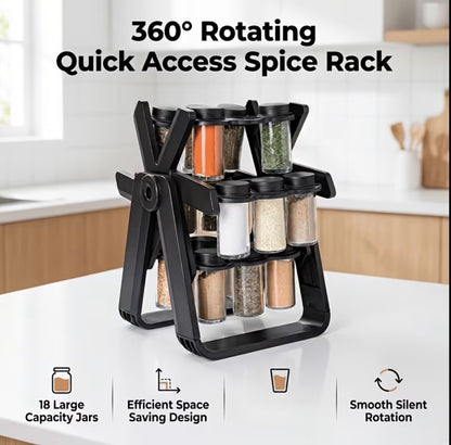 Spice Rack Organizer With 18 Spice Jars