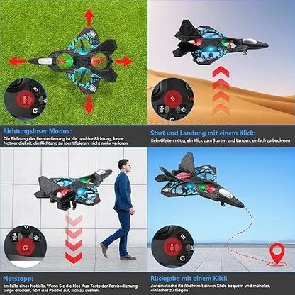 Foam aircraft stunt intelligent fixed height hover 360 °turnLED lights  fighter A gift for a boy RC Drones toy