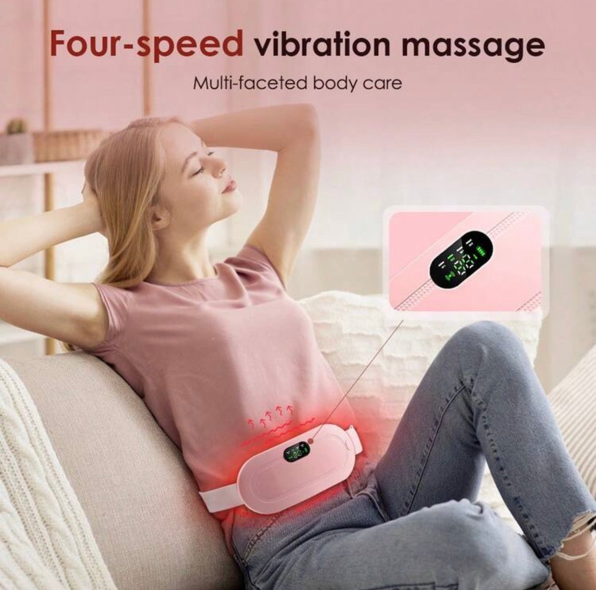 Electric Period Cramp Massager Vibrating Heating Belt