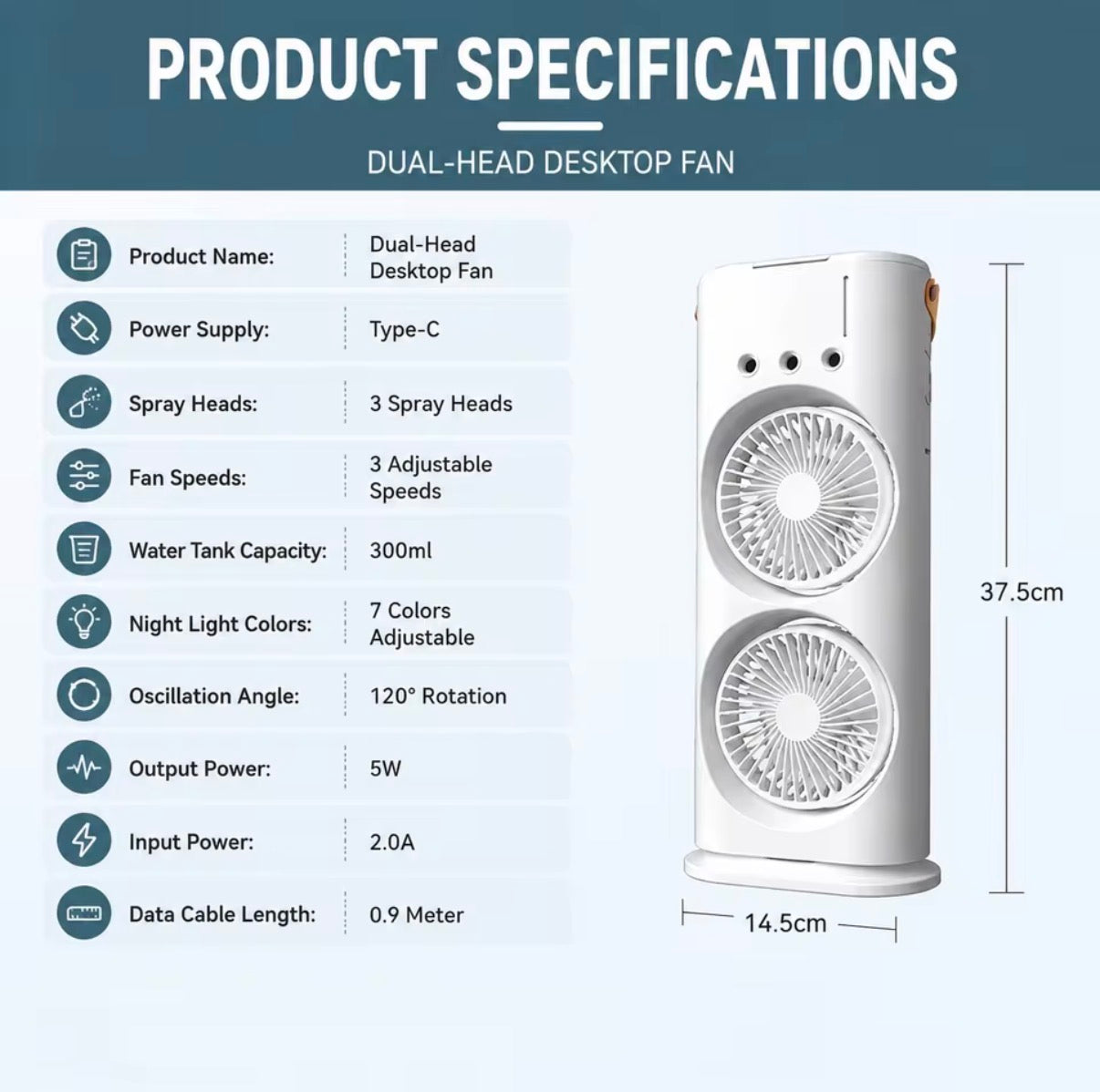 3 in 1 Dual-head Fan AIr Conditioner